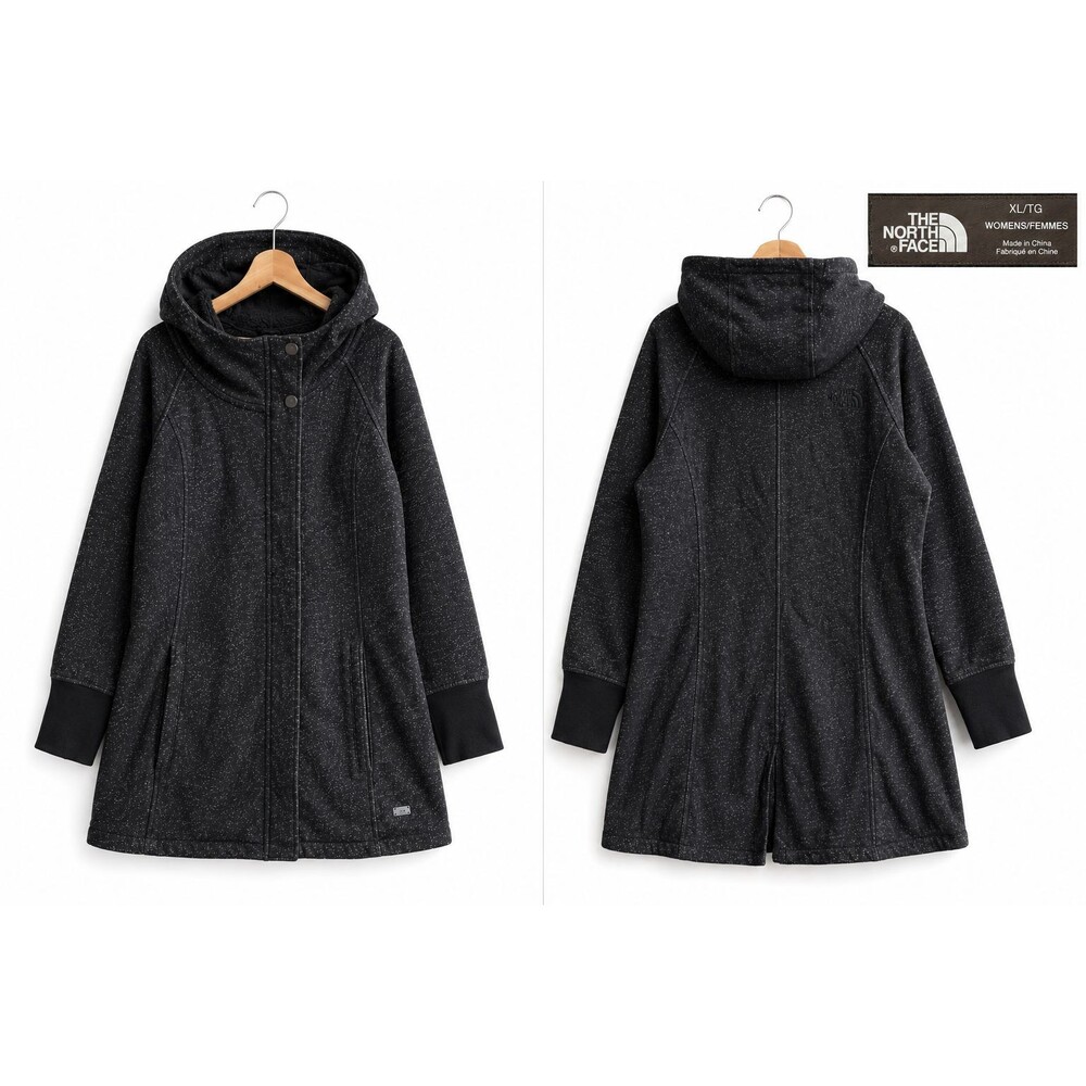 The North Face Women’s XL Black Dionne Plush Lined Hooded Long Jacket $249MSRP - Picture 1 of 10